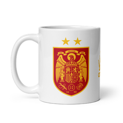 Taza blanca "escudo selección" amarillo - rojo