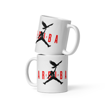 Taza blanca "Arriba" (air jordan)