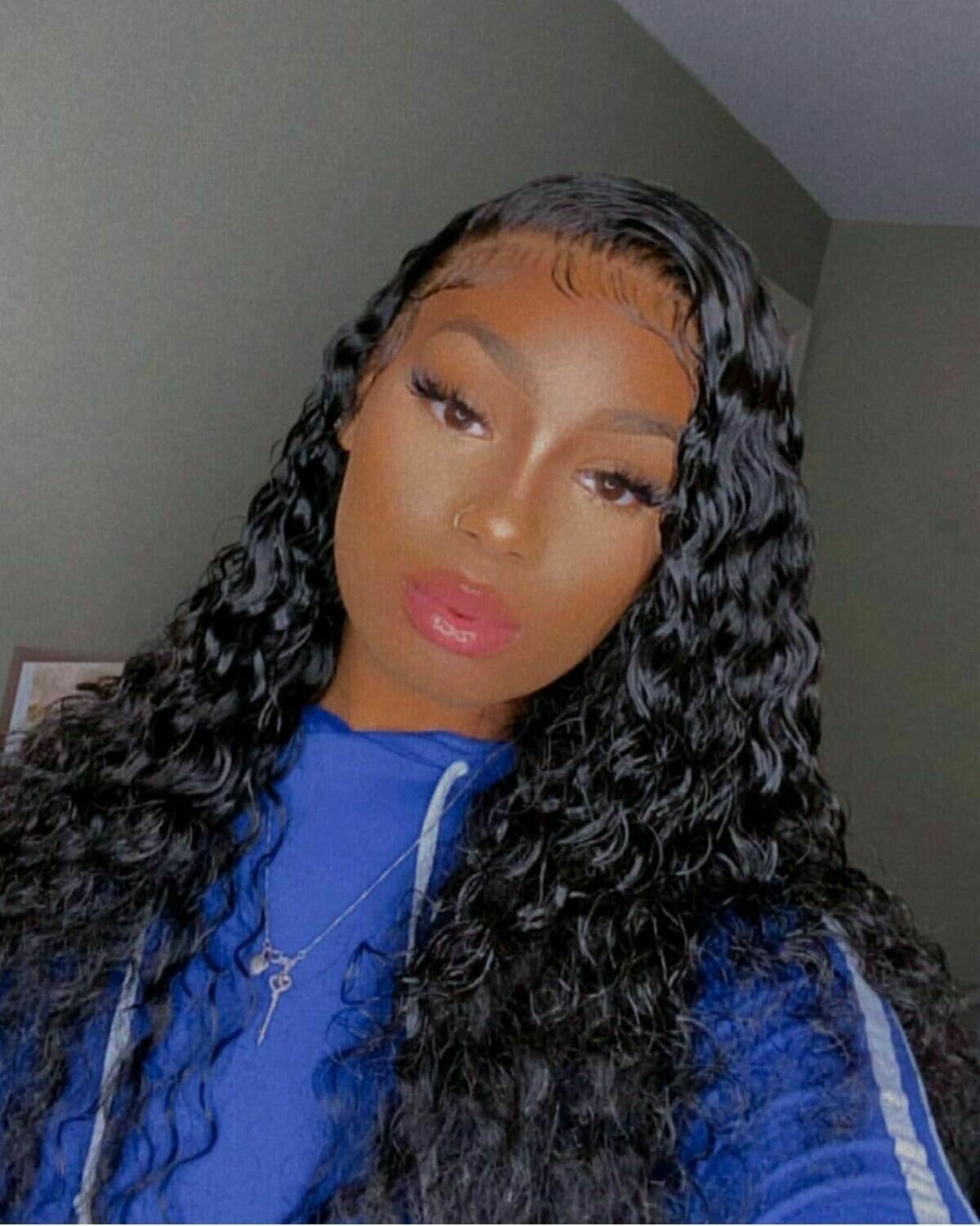 Natural Black 150% Density Deep Wave Wig