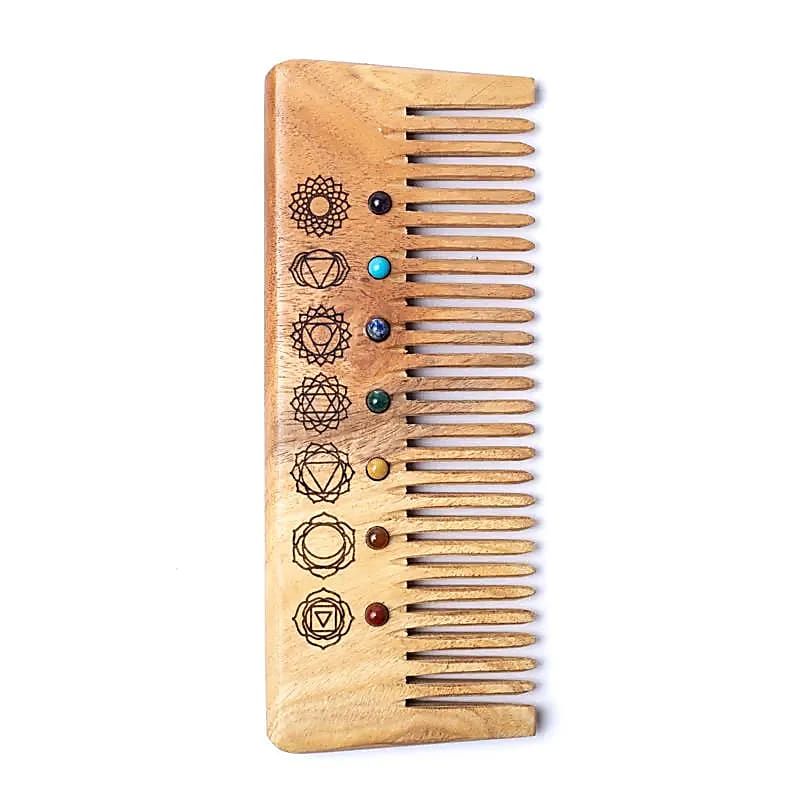 Natürlicher Holzkamm 7 Chakren