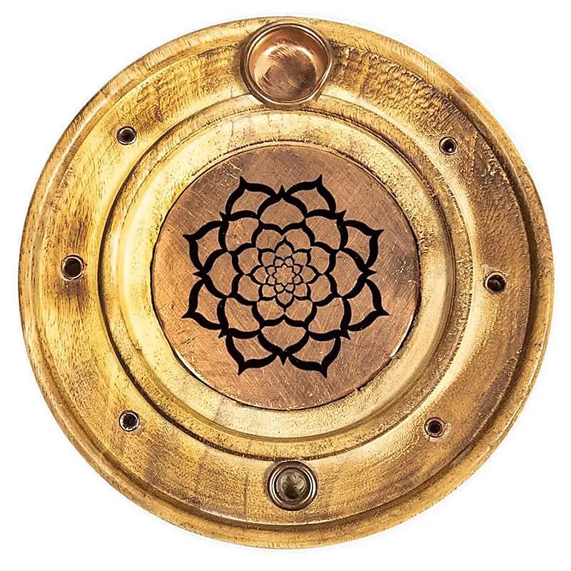 Räucherstäbchen- und Räucherkegelhalter Lotus Mandala