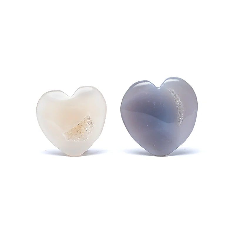 Achat mit Kristallisation Herz Sorgenstein -- ±4–6 cm