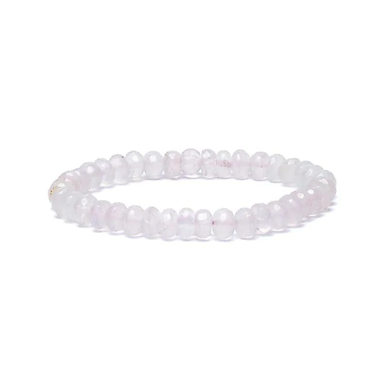 Armband Rosenquarz Facette AA Qualität elastisch -- 0,6 cm