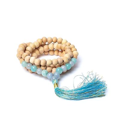 Tulsi Mala mit Engelsstein/Amazonit AA Qualität im Beutel -- 0,8 cm