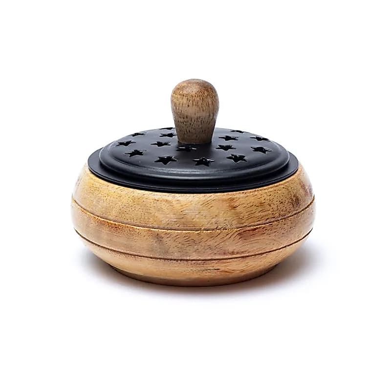 Räuchergefäß aus Mangoholz -- 9x7cm