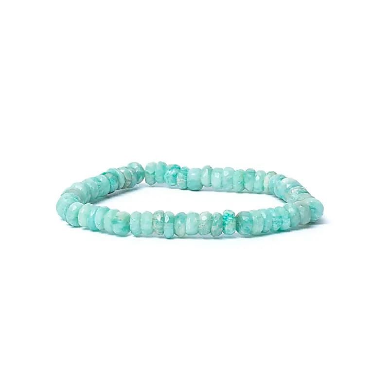 Armband Amazonit Facette AA Qualität elastisch -- 0,6 cm
