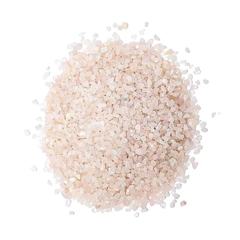 Rosenquarz Chips sehr klein -- ±550g; ±0,1-0,3cm