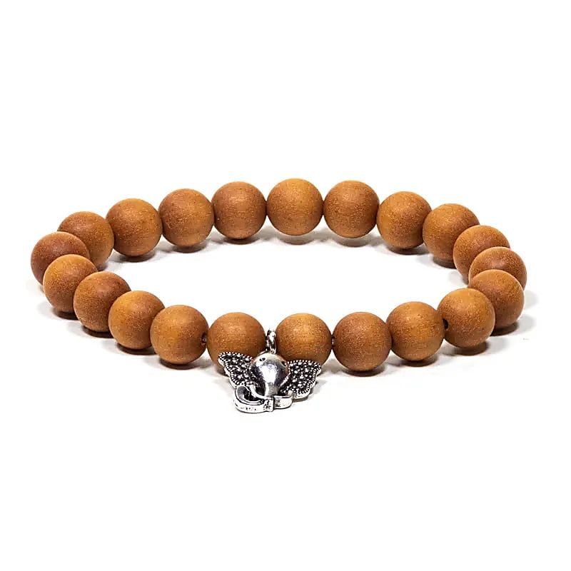 Mala/Armband Sandelholz elastisch Ganesha -- 0,8 cm