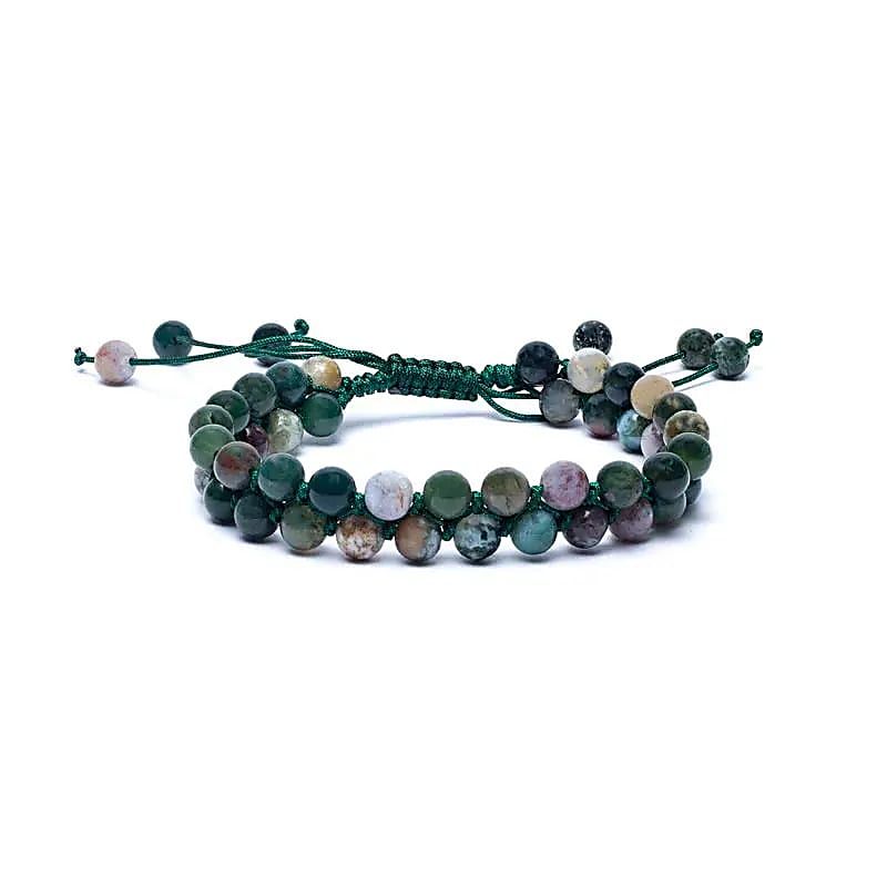 Armband Achat doppelreihig verstellbar -- 0.6 cm