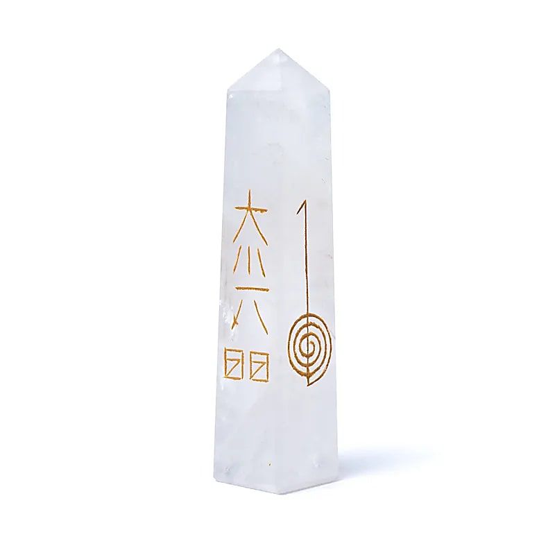 Reiki Obelisk Bergkristall -- 7.5x10cm