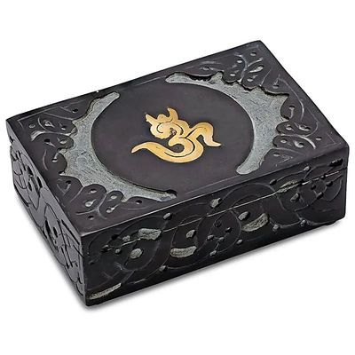 Tarotdose OM Speckstein -- 15x10 cm