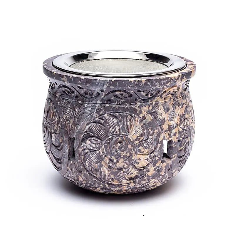 Rauchergefäß &amp; Duftlampe Speckstein -- 1500 g; 14 cm