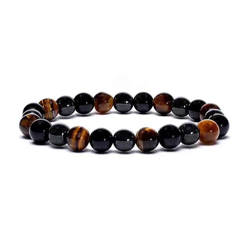 Armband Hämatit/Obsidian/ Tigerauge elastisch -- 0.8cm;9cm