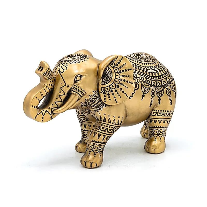Deco Elefant goldfarben -- 22x9.8x12.7 cm