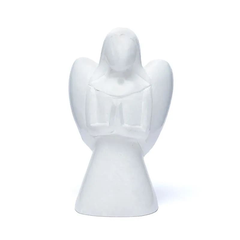 Engel Statuette Marmor weiß -- 552 g; ±13.5 cm