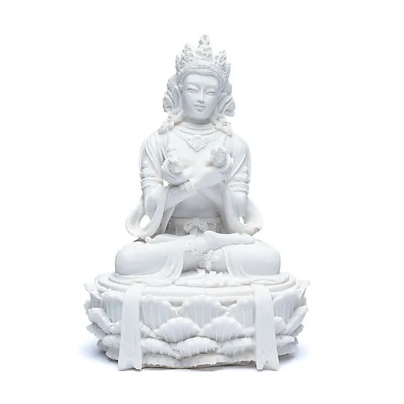 Buddha mit Dorje und Glocke weiß -- 11x17cm