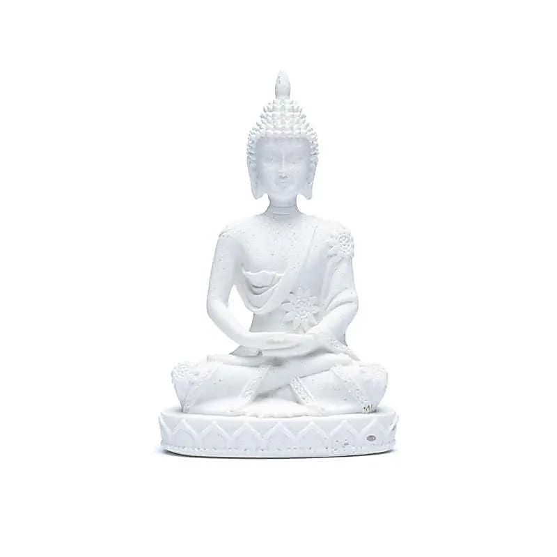 Buddha in Meditationshaltung weiß -- 5x8 cm