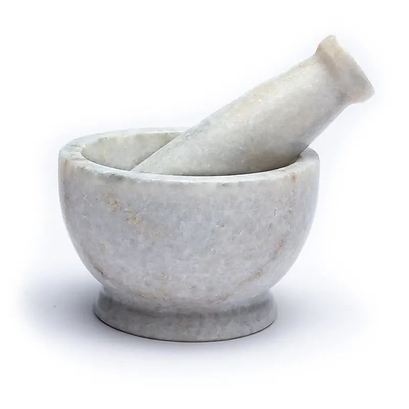 Wellness Mörser aus weißem Marmor -- 9x6.5 cm