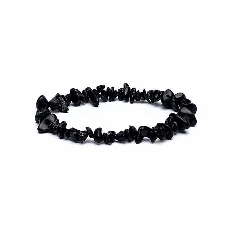 Armband schwarzer Tourmalin Splitter elastisch -- ±0.7 cm