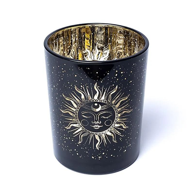 Kerzenhalter schlafender Mond und Sonne -- 10x12,5 cm