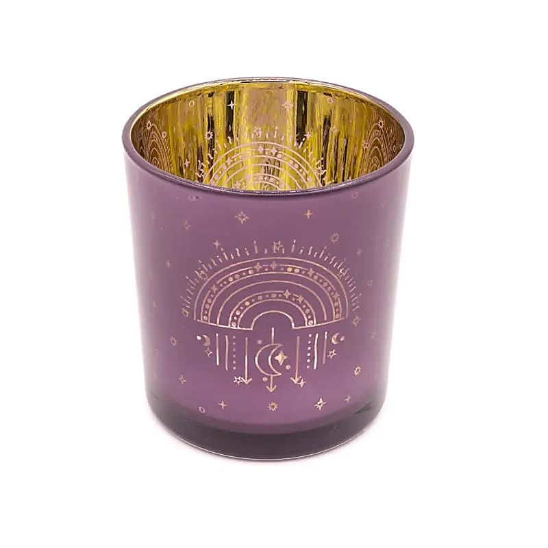 Kerzenhalter metallic Regenbogen -- 7,3x8 cm