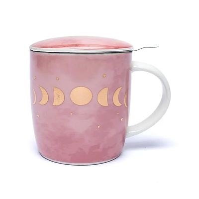 Teetasse mit Sieb und Deckel Mondphasen --  ±400 ml