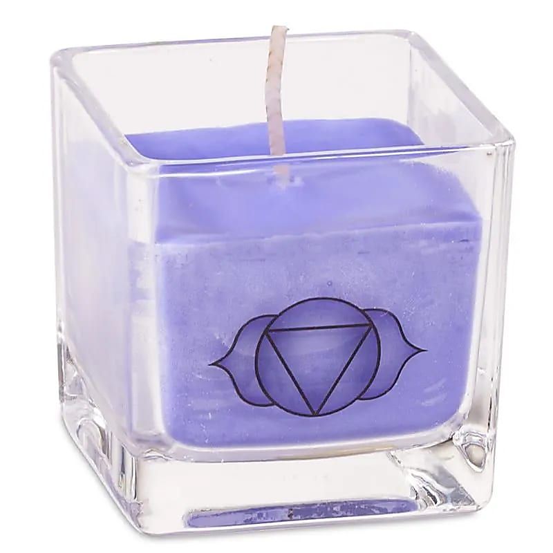 Ökologische Rapswachs-Duftkerze 6. Chakra -- ±260 g; 6x6x6 cm