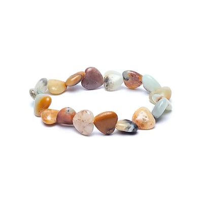 Armband elastisch Amazonit Herzen -- 10mm