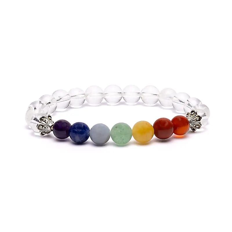 Chakra-Armband Bergkristall elastisch -- ±8 mm