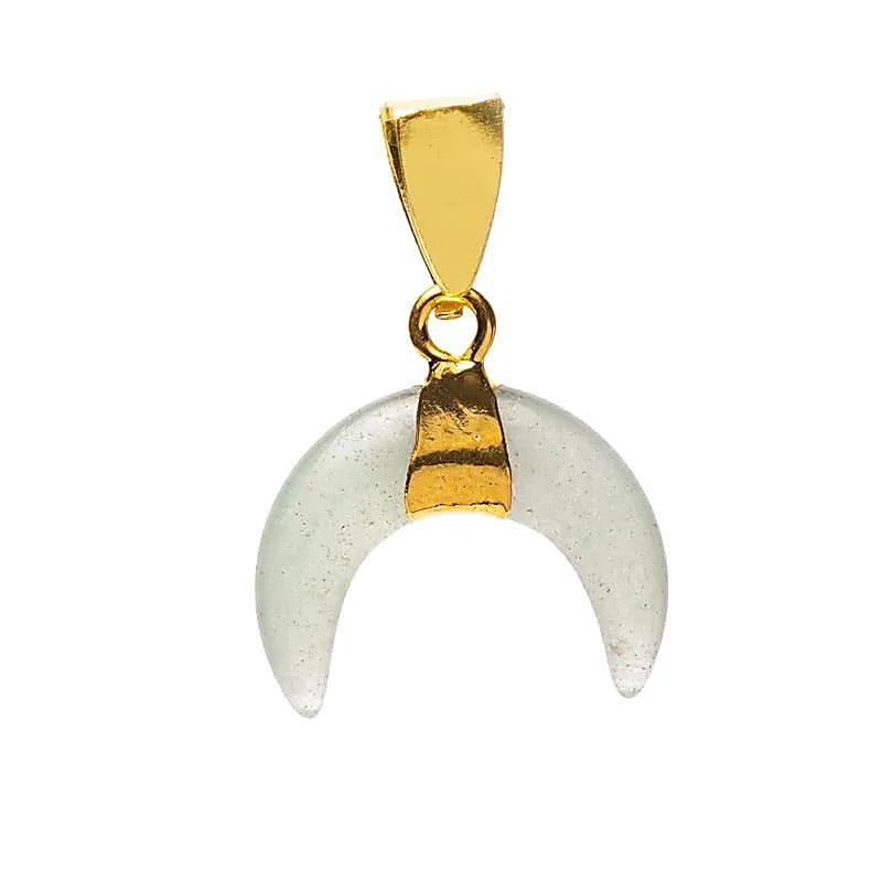 Anhänger Halbmond Grüner Aventurin -- ±2 cm