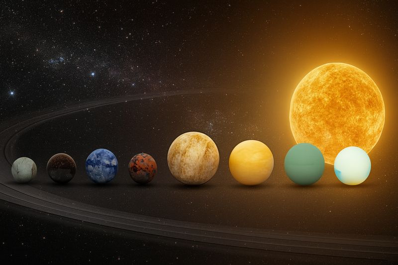 8 Planeten aus Edelstein in der Geschenk/Präsentationsbox