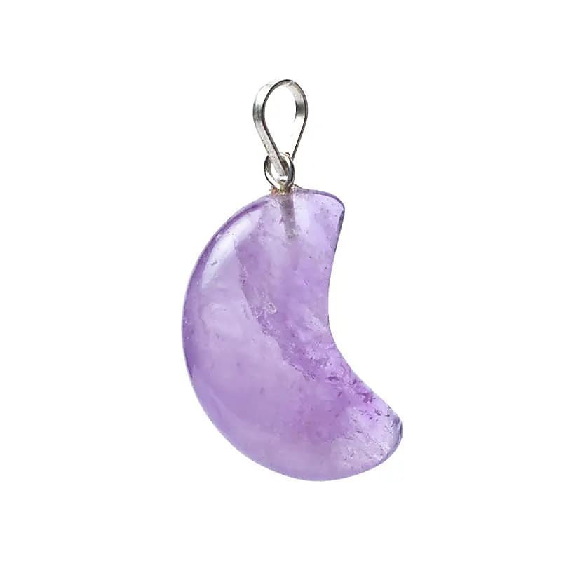 Amethyst Edelstein-Mondförmiger Anhänger -- 2x1,5cm