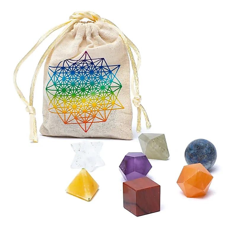 Chakra Heilige Geometrie 7-teiliges Set -- 6,7x9cm
