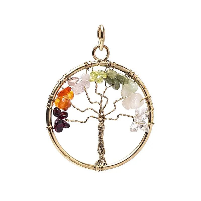 Anhänger Lebensbaum Messing goldfarbig -- 4cm