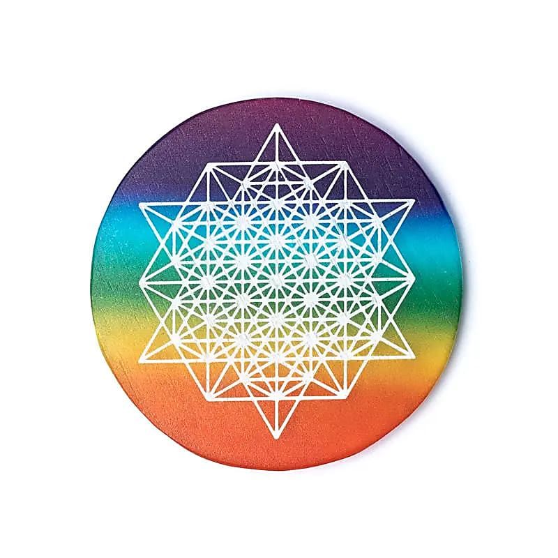 Selenit-Untersetzer 64-Sterne-Tetraeder -- 85g