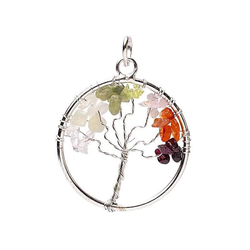 Anhänger Lebensbaum Messing silberfarbig -- 4cm