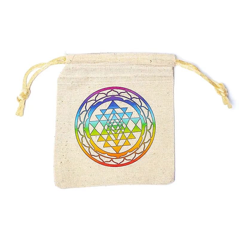 Baumwollbeutel Sri Yantra -- 10x11cm