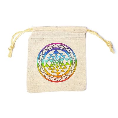 Baumwollbeutel Sri Yantra -- 10x11cm