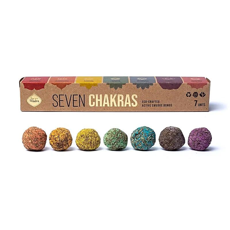 Sagrada Madre Premium 7 Chakra Smudge Bombs -- 58g