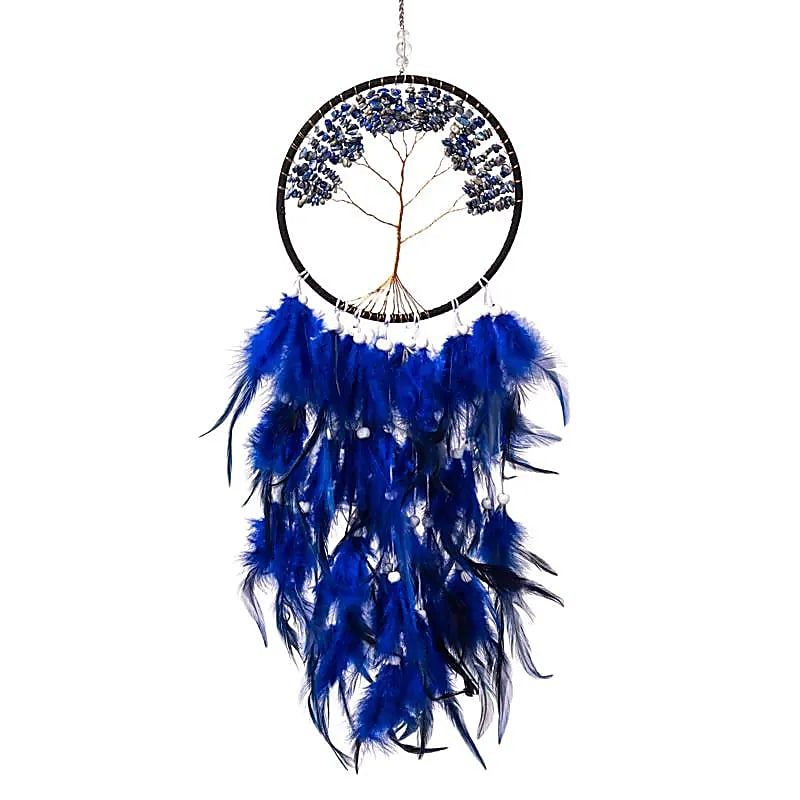 Traumfänger Lebensbaum Lapislazuli 16x55cm