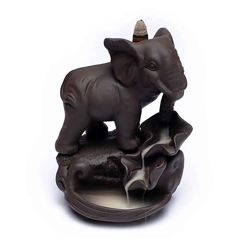 Rückfluss Weihrauchbrenner Elefant -- 12x9x17 cm