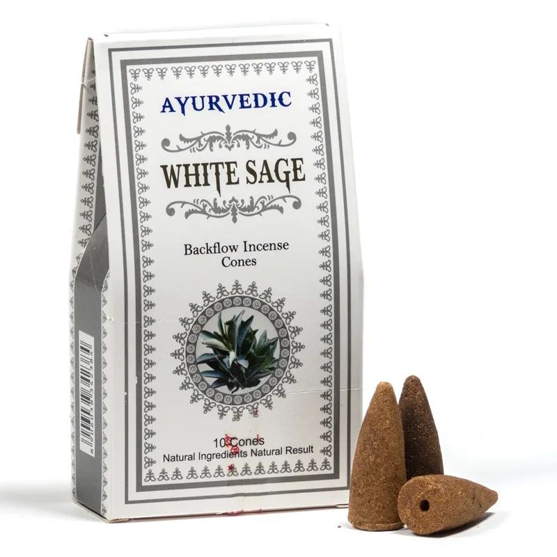 Ayurvedische Weißer Salbei Rückfluss Weihrauchkegel -- 30 g