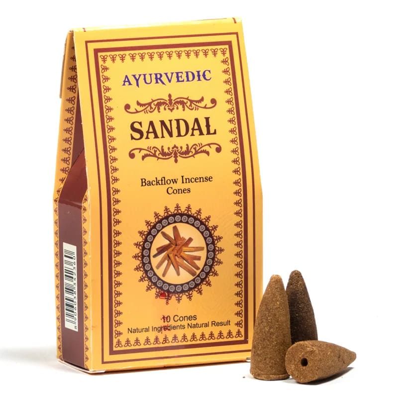 Ayurvedische Sandelholz Rückfluss Weihrauchkegel -- 30 g
