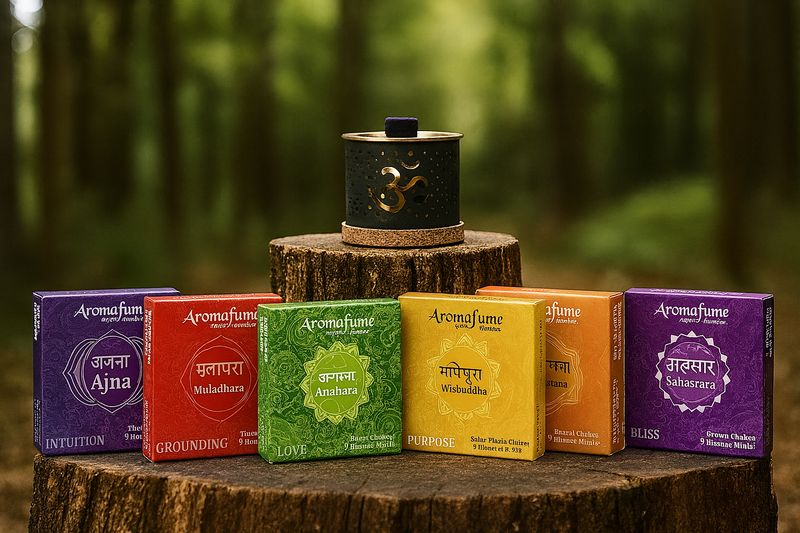 Aromafume Chakra Set mit Om-Brenner Aromafume Chakra Set mit Om-Brenner