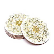 Untersetzer Mandala weiß Set 6 stück