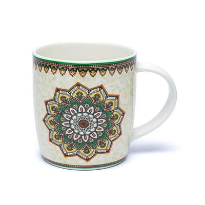 Teetasse mit Sieb Mandala Grün