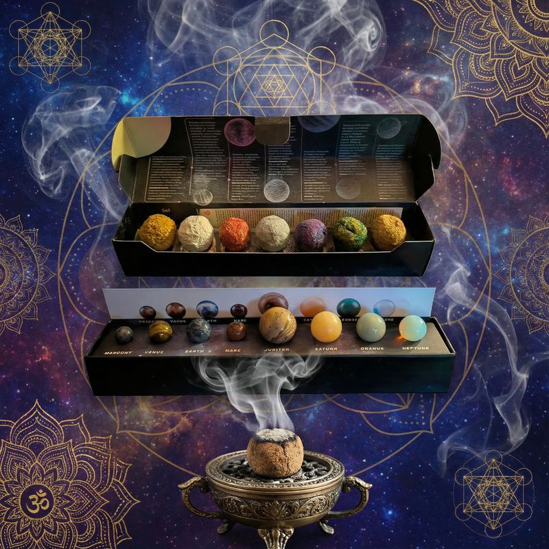 Geschenkset Planeten aus Edelstein &amp; Räucherbomben Kosmos