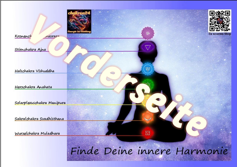 Unsere Infokarte über alle 7 Chakren