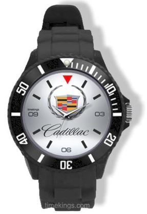 Cadillac Old Logo Black Silicone Watch