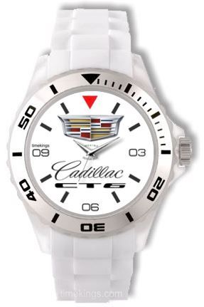 Cadillac CT6 Logo White Silicone Watch